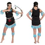 Hellblaue Das Kostümland Indianerkostüme mit Fransen für Damen Größe M 