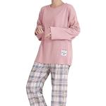 Rosa Zebramuster Sexy Cars Pyjamas lang aus Baumwolle enganliegend für Damen Größe XXL Große Größen 2-teilig für den für den Sommer 