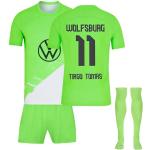 Generisch 23/24 Vfl Wolfsburg Hause Fußball Trikots Shorts Socken Set für Kinder/Erwachsene, Wolfsburg Fussball Trikot Trainingsanzug Jungen Herren