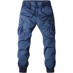 Royalblaue Camouflage Casual Straight Leg Jeans aus Leinen für Herren Größe L für den für den Sommer 