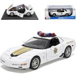 Weiße Chevrolet Corvette Polizei Modellautos & Spielzeugautos aus Metall 