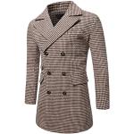 Dunkelbraune Business Mini Stehkragen Trenchcoats kurz aus Wolle für Damen Größe L für den für den Winter 