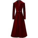 Rote Unifarbene V-Ausschnitt Mittelalter-Röcke aus Spitze für Damen Größe L 