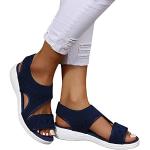 Blaue Elegante Römersandalen & Gladiator Sandalen in Spezialweite orthopädisch für Damen Größe 40 für den für den Sommer 