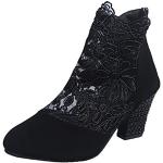 Schwarze Cowboy-Boots & Cowboystiefeletten mit Schnürsenkel aus Leder leicht für Damen Größe 42 für den für den Sommer 