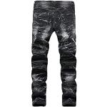 Schwarze Bestickte Y2K Ripped Jeans & Zerrissene Jeans aus Denim für Herren Größe 5 XL für den für den Winter 