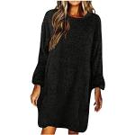 Senfgelbe Oversize Langärmelige Rundhals-Ausschnitt Kaschmir-Pullover aus Wolle für Damen Übergrößen für Partys für den für den Herbst 