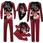Rote Karo Pyjamas lang mit Weihnachts-Motiv für Damen Größe M 2-teilig Weihnachten für den für den Winter 