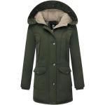 Reduzierte Dunkelgrüne Gesteppte Maxi Kapuzenjacken mit Reißverschluss mit Kapuze für Damen Größe XL für den für den Winter 