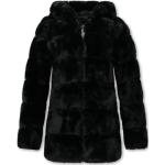 Reduzierte Schwarze Mini Winterjacken mit Reißverschluss aus Lammfell für Damen Größe 4 XL für den für den Winter 