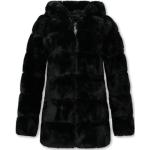 Reduzierte Schwarze Mini Winterjacken mit Reißverschluss aus Lammfell für Damen Größe XL für den für den Winter 