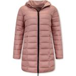 Reduzierte Pinke Midi Daunenjacken mit Kapuze mit Reißverschluss aus Polyester mit Kapuze für Damen Größe XXL für den für den Winter 