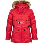 Rote Geographical Norway Kapuzenjacken mit Reißverschluss mit Kapuze für Damen Größe L 