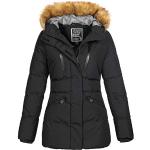 Schwarze Geographical Norway Jacken mit Fellkapuze für Damen Größe XXL für den für den Winter 