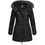 Reduzierte Schwarze Geographical Norway Jacken mit Fellkapuze für Damen für den für den Winter 