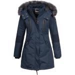 Reduzierte Marineblaue Geographical Norway Jacken mit Fellkapuze für Damen für den für den Winter 