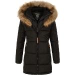 Schwarze Geographical Norway Jacken mit Fellkapuze mit Reißverschluss mit Kapuze für Damen Größe S für den für den Winter 