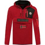 Reduzierte Rote Unifarbene Geographical Norway Stehkragen Herrenfleecepullover & Herrenfleeceshirts aus Fleece mit Kapuze Größe M 