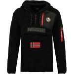 Reduzierte Schwarze Unifarbene Geographical Norway Stehkragen Herrenfleecepullover & Herrenfleeceshirts aus Fleece mit Kapuze Größe M 
