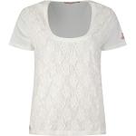 Reduzierte Weiße Geographical Norway Rundhals-Ausschnitt Spitzenshirts aus Baumwolle für Damen Größe L 