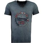 Marineblaue Kurzärmelige Geographical Norway T-Shirts für Herren Größe XL 