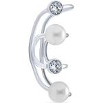 Silberne Bling Jewelry Perlenohrringe aus Kristall für Damen zur Hochzeit 