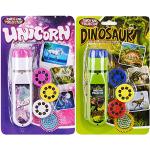 Georgie Porgy Kinder Projektor Taschenlampe Beamer Spielzeuge zum Wand Decke Zelt Lehrreich Wissenschaft Einstellen (Dinosaurier + Einhorn)