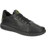 Schwarze Geox Runde Low Sneaker in Normalweite aus Glattleder mit herausnehmbarem Fußbett für Herren Größe 39,5 