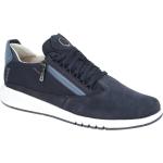 Reduzierte Marineblaue Geox Runde Low Sneaker mit Reißverschluss in Normalweite aus Leder Atmungsaktiv für Herren Größe 39,5 