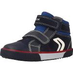 Marineblaue Geox Kilwi Low Sneaker mit Schnellverschluss aus Leder für Kinder Größe 20 
