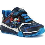 Blaue Geox LED Schuhe & Blink Schuhe mit Klettverschluss in Spezialweite aus Leder leicht für Kinder Größe 34 