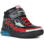 Schwarze Geox High Top Sneaker & Sneaker Boots mit Klettverschluss in Spezialweite aus Leder leicht für Kinder Größe 34 