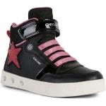 Schwarze Geox High Top Sneaker & Sneaker Boots mit Reißverschluss in Spezialweite aus Leder Atmungsaktiv für Kinder 