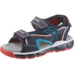 Marineblaue Geox LED Schuhe & Blink Schuhe mit Klettverschluss aus Textil für Kinder Größe 32 