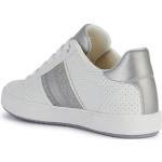 Silberne Geox Low Sneaker aus Leder für Damen Größe 38 