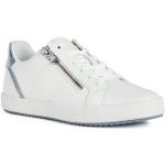 Weiße Casual Geox Low Sneaker mit Reißverschluss in Spezialweite aus Mesh für Damen Größe 41 
