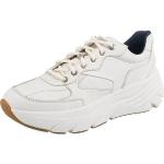 Reduzierte Weiße Geox Low Sneaker mit Schnürsenkel aus Leder für Damen Größe 41 
