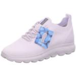Reduzierte Weiße Geox Low Sneaker aus Textil für Damen Größe 41 