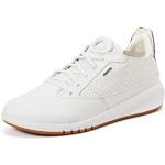Reduzierte Weiße Geox Low Sneaker aus Glattleder für Damen Größe 39 