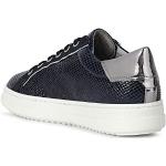 Silberne Geox Slip-on Sneaker ohne Verschluss aus Glattleder für Damen Größe 36 