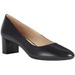 Schwarze Elegante Geox Runde High Heels & Stiletto-Pumps ohne Verschluss aus Leder atmungsaktiv für Damen Größe 39,5 mit Absatzhöhe bis 3cm 