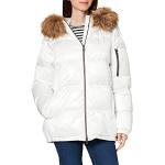 Weiße Wasserdichte Atmungsaktive Geox Jacken mit Fellkapuze mit Kapuze für Damen Größe XL 