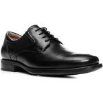 Schwarze Business Geox Derby Schuhe mit Schnürsenkel aus Kalbsleder atmungsaktiv für Herren Größe 46 