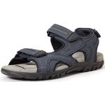 Reduzierte Marineblaue Geox Strada Outdoor-Sandalen mit Riemchen aus Leder für Herren Größe 44 für den für den Sommer 