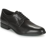 Reduzierte Schwarze Business Geox Derby Schuhe aus Rindsleder für Herren Größe 44 mit Absatzhöhe bis 3cm 