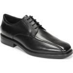 Reduzierte Schwarze Business Geox Derby Schuhe aus Leder für Herren Größe 40 mit Absatzhöhe bis 3cm 