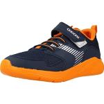 Reduzierte Marineblaue Geox Low Sneaker mit Klettverschluss aus Baumwolle für Kinder Größe 27 