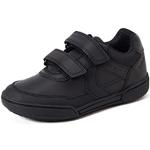 Schwarze Geox Low Sneaker mit Klettverschluss aus Leder leicht für Kinder Größe 26 