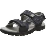 Marineblaue Geox Strada Outdoor-Sandalen mit Klettverschluss in Schmalweite aus Leder atmungsaktiv für Kinder Größe 33 für den für den Sommer 