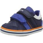 Blaue Geox Kilwi Low Sneaker mit Klettverschluss aus Leder atmungsaktiv für Kinder Größe 26 